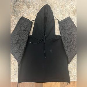 Anine Bing Ardon Momogram hoodie in BLACK, Size Extra Small